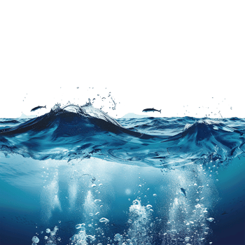 Blue ocean isolated transparent background png