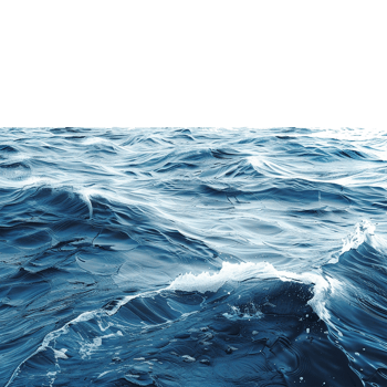 Blue ocean isolated transparent background png