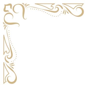 Vintage corner of abstract golden flowers for border decoration. png
