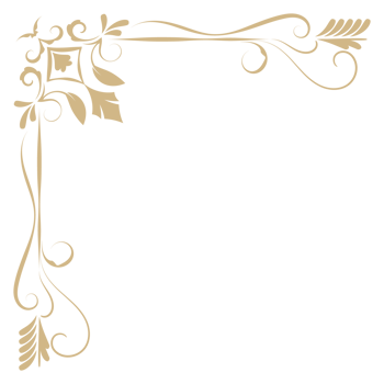 Vintage corner of abstract golden flowers for border decoration. png