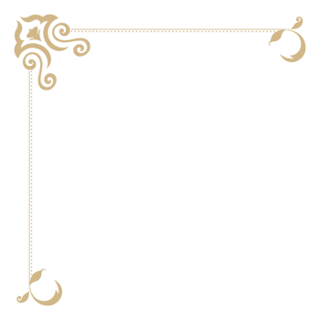 Vintage corner of abstract golden flowers for border decoration. png