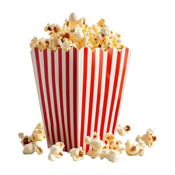 AI generated Popcorn in striped box isolated on transparent background png