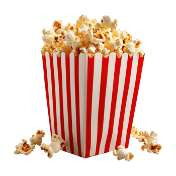 AI generated Popcorn in striped box isolated on transparent background png