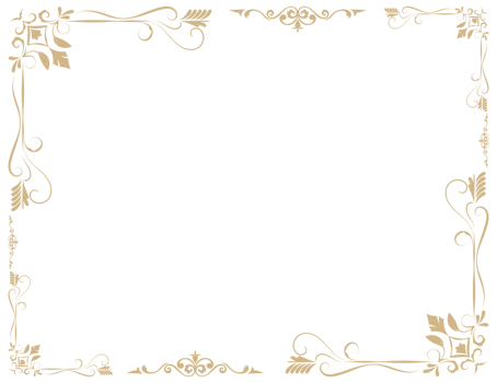 Golden vintage frame of abstract flowers on transparent background. png