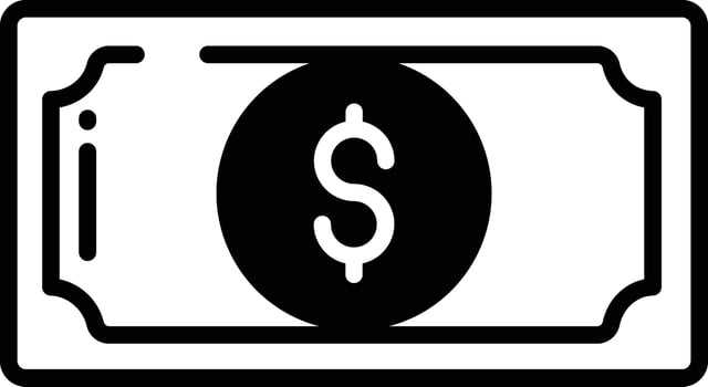 Dollar Money glyph and line vector illustration