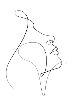 beauty woman face feminism concept continuous one line drawing flourish vector