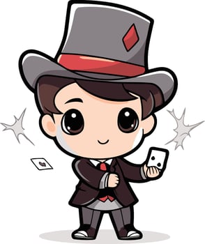 Cute Magician - Cartoon Illustration vector