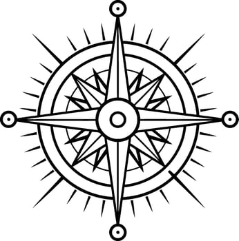 Compass icon. Outline compass icon for web design isolated on white background vector