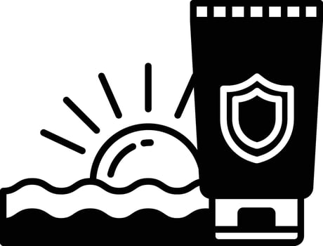 Sunscreen glyph and line vector illustration