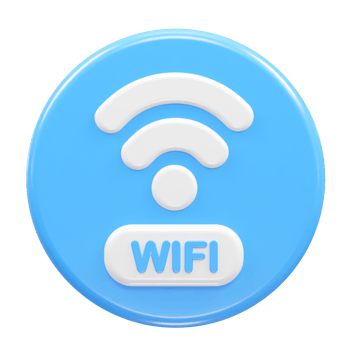 Wifi icon 3d rendering illustration png