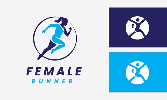AI generated Woman athletic logo vector icon design
