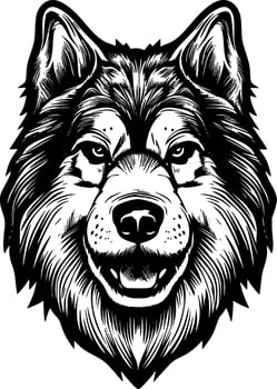 Alaskan Malamute, Minimalist and Simple Silhouette - Vector illustration