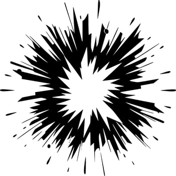 Explosion - Black and White Isolated Icon - Vector illustration