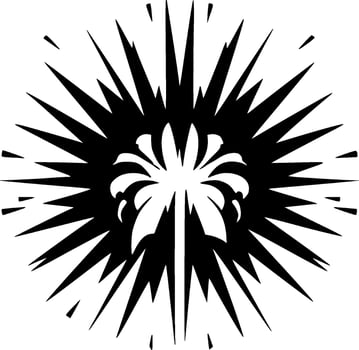 Explosion, Black and White Vector illustration