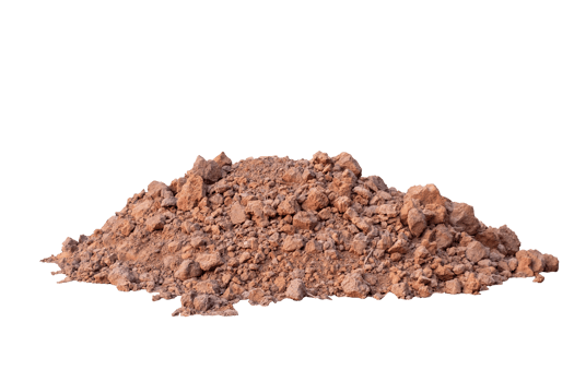 Pile of soil prepare for use in construction. on isolated transparent background, File png