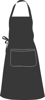 AI generated Silhouette apron kitchen equipment black color only vector