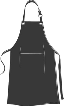 AI generated Silhouette apron kitchen equipment black color only vector