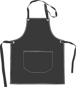 AI generated Silhouette apron kitchen equipment black color only vector