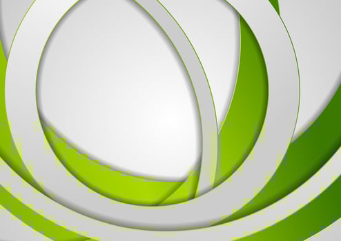 Green and grey circles abstract geometric background vector