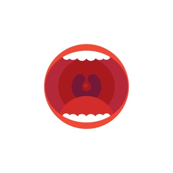 Open Mouth with Teeth and Tongue Vector illustration