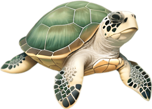 AI generated Close-up of a cute cartoon Sea Turtle Icon. png