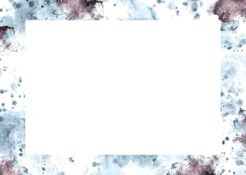 Hand painted watercolor abstract frame, banner Illustration. Monochrome gradient gray, blue and black spots and splashes, brush strokes. Perfect background design for card print, sticker, logo. png