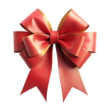 , 3d style illustration bow for attaching gifts isolated transparent background png