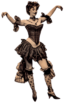 AI generated Vintage photo of a dancing woman in black dress isolated png