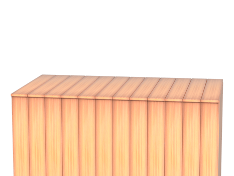 Realistic 3d wooden table front view png