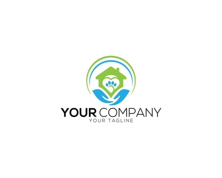 Home pet care and Pet shop logo design icon template. vector