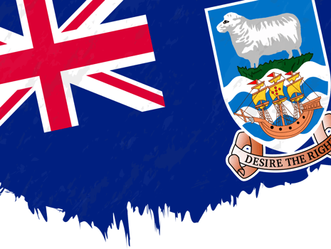 Grunge-style flag of Falkland Islands. png