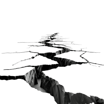 AI generated Abstract 3D rendering of cracked surface on white background png