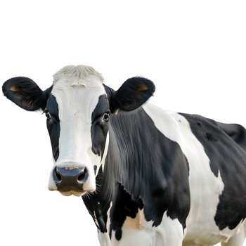 AI generated Black and white cow on transparent background png