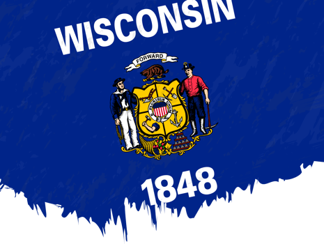Grunge-style flag of Wisconsin. png