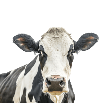 AI generated Close-up portrait of a cow on a transparent background png