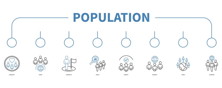 Population account banner web icon vector illustration concept