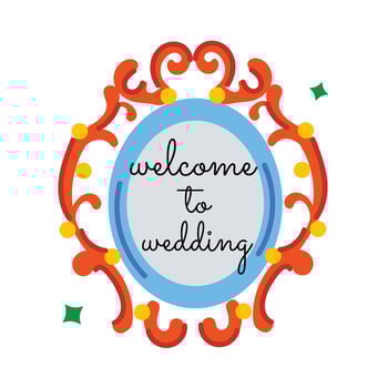 Trendy Wedding Frame vector
