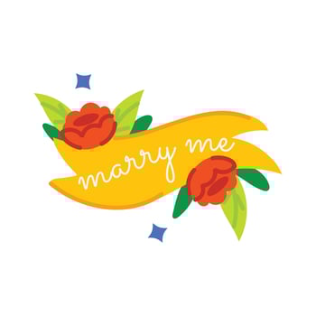 Trendy Marriage Ribbon vector