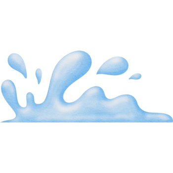 blue water splashes on transparent background, hand painted watercolor style png