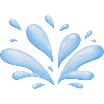 blue water splashes on transparent background, hand painted watercolor style png