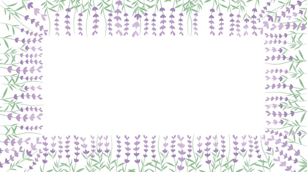 Abstract Lavender flower background Vector design floral border frame