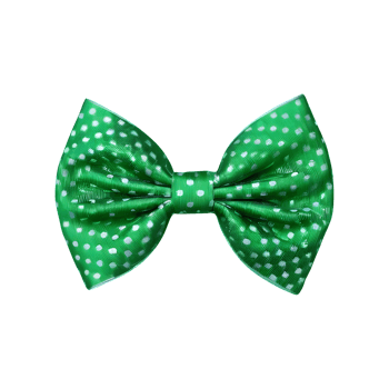 AI generated Transparent background with green polka dot bow isolated png