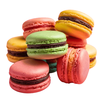 AI generated Vibrant macaroons on transparent background isolated png