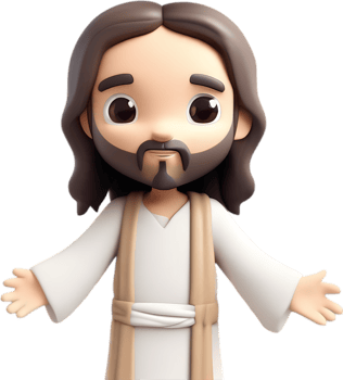 AI generated Close-up of cute cartoon Jesus Christ icon. png