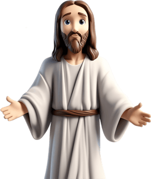 AI generated Close-up of cute cartoon Jesus Christ icon. png