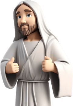AI generated Close-up of cute cartoon Jesus Christ icon. png