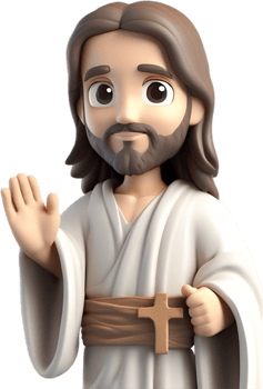 AI generated Close-up of cute cartoon Jesus Christ icon. png