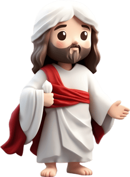 AI generated Close-up of cute cartoon Jesus Christ icon. png