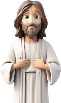 AI generated Close-up of cute cartoon Jesus Christ icon. png