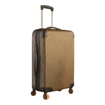 AI generated Large suitcase with wheels and handle isolated on transparent background png